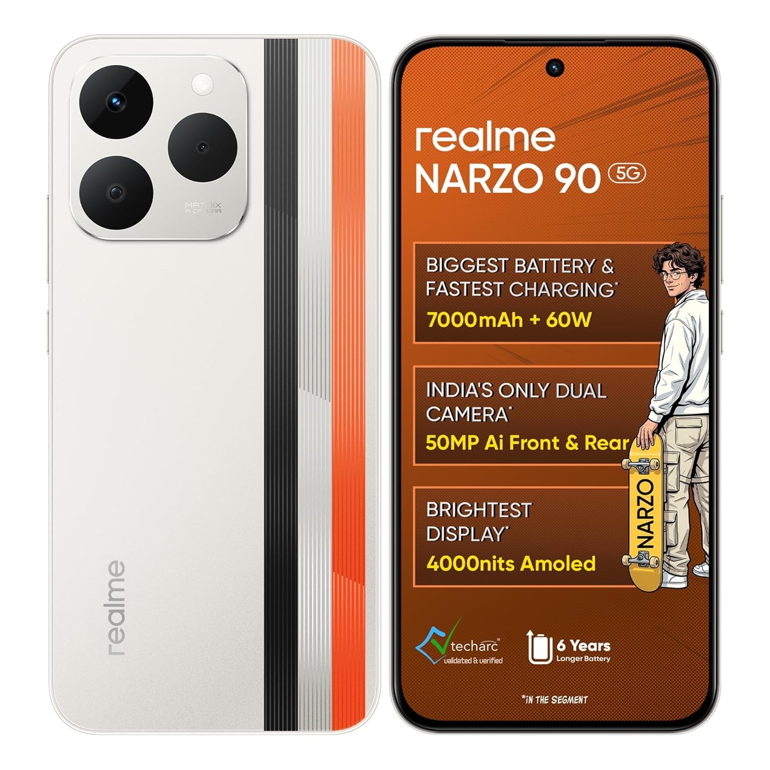 realme NARZO 90 5G ( Gold,8GB+128GB)MediaTek Dimensity 6400 Max Global Version