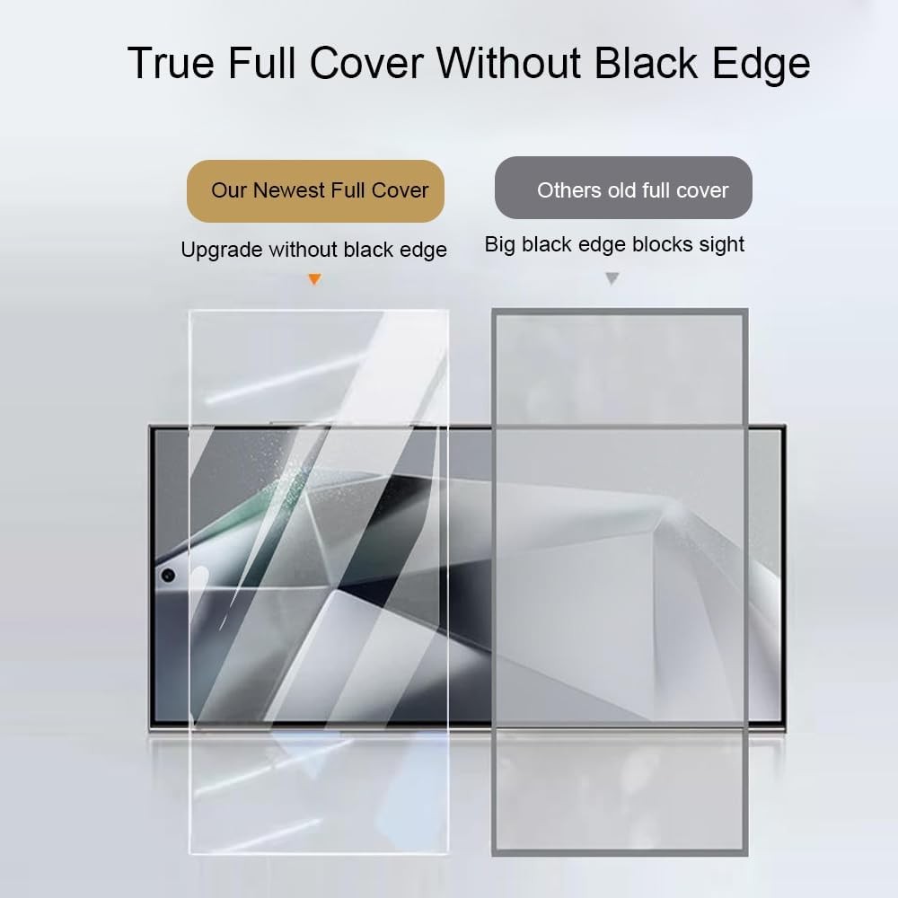 [3+1 PCS] Tempered Glass Screen Protectors for Samsung Galaxy S24 Ultra 6.8 Inch
