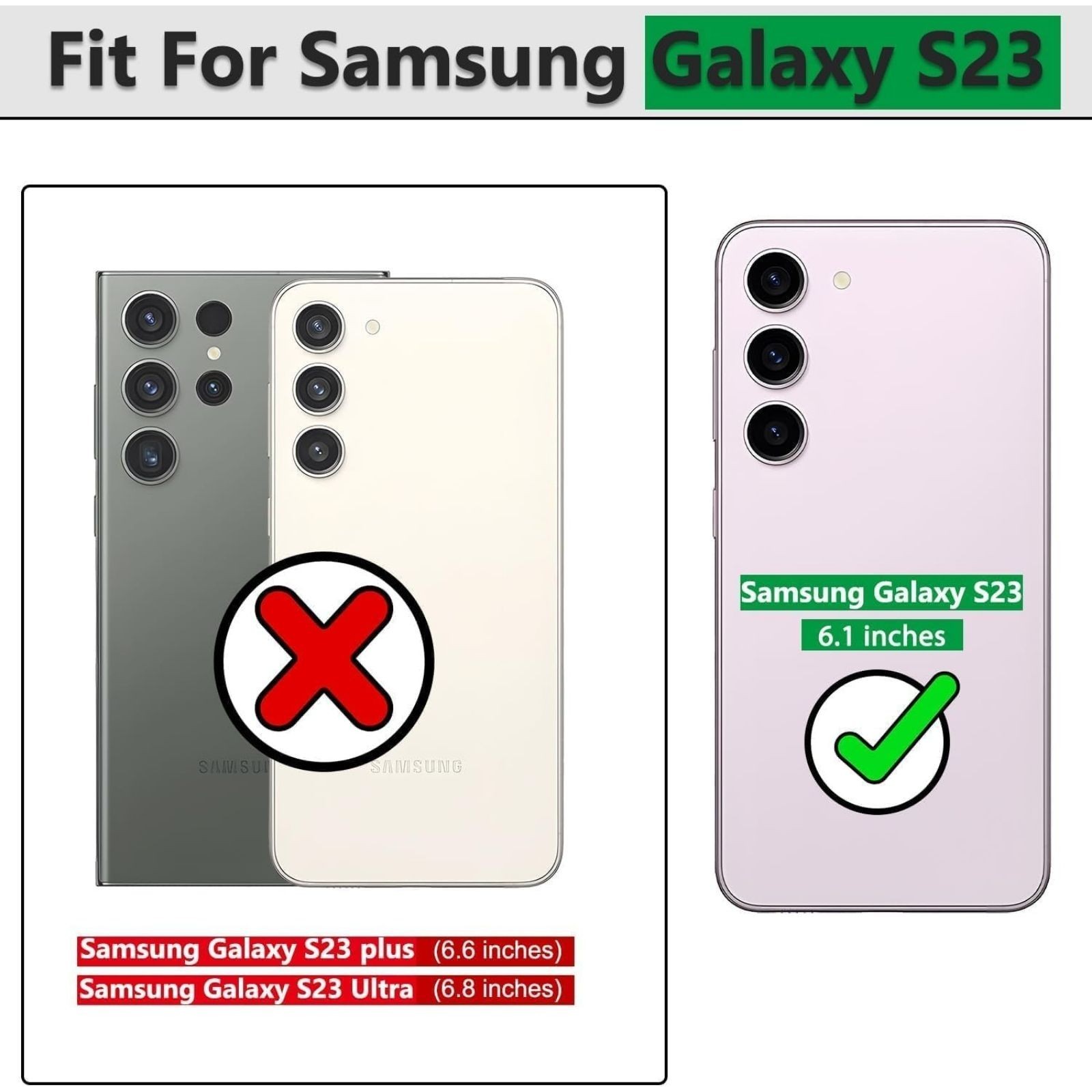 Samsung Galaxy S23 Case with 2PCS Screen Protector & 360° Rotating Kickstand