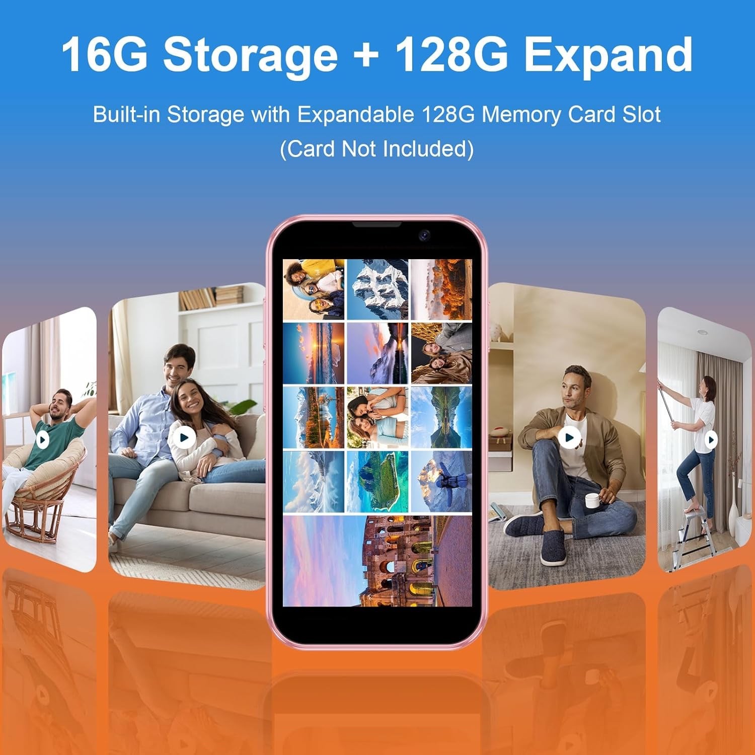 Mini Phone Unlocked 3.0″ HD Touch Screen Android Kids Dual SIM Face lD 2GB+16GB