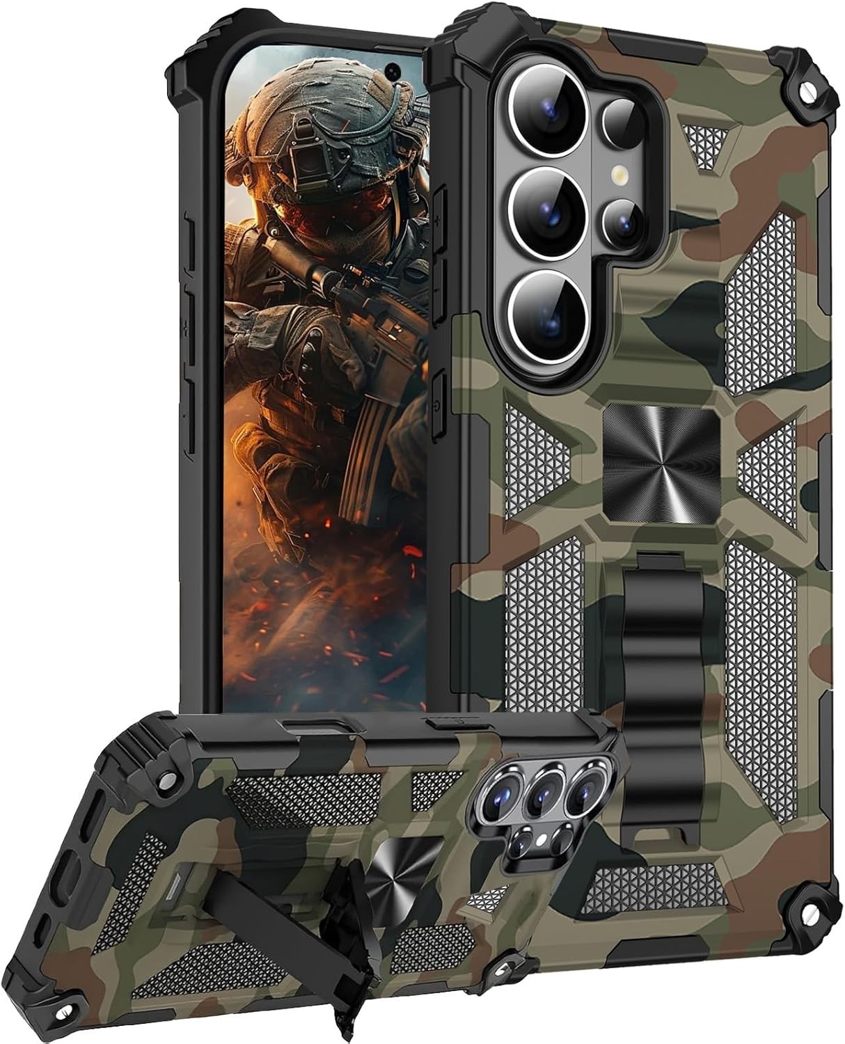 Camouflage Case for Samsung Galaxy S26 Ultra, Military Grade Shockproof Cover