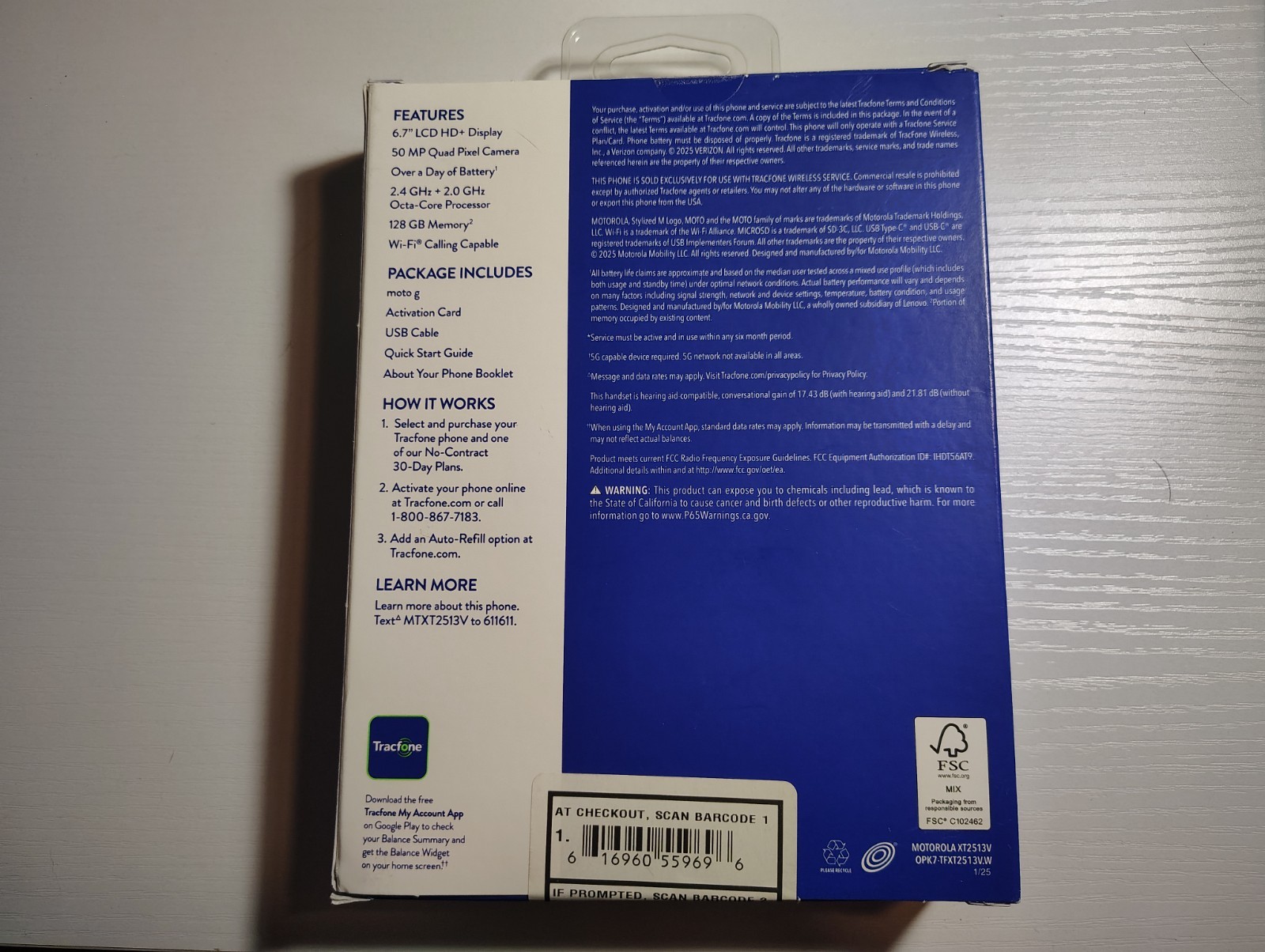 Motorola g 128gb 2025 (xt2513v) Tracfone locked