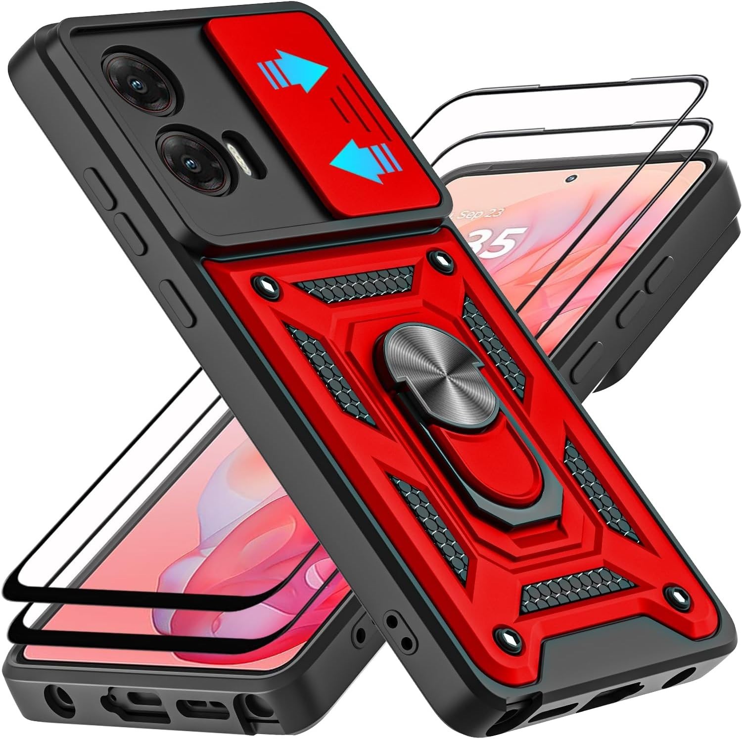 for Moto G Stylus 5G 2024 Case with Tempered Glass Screen Protector [2 Pcs]
