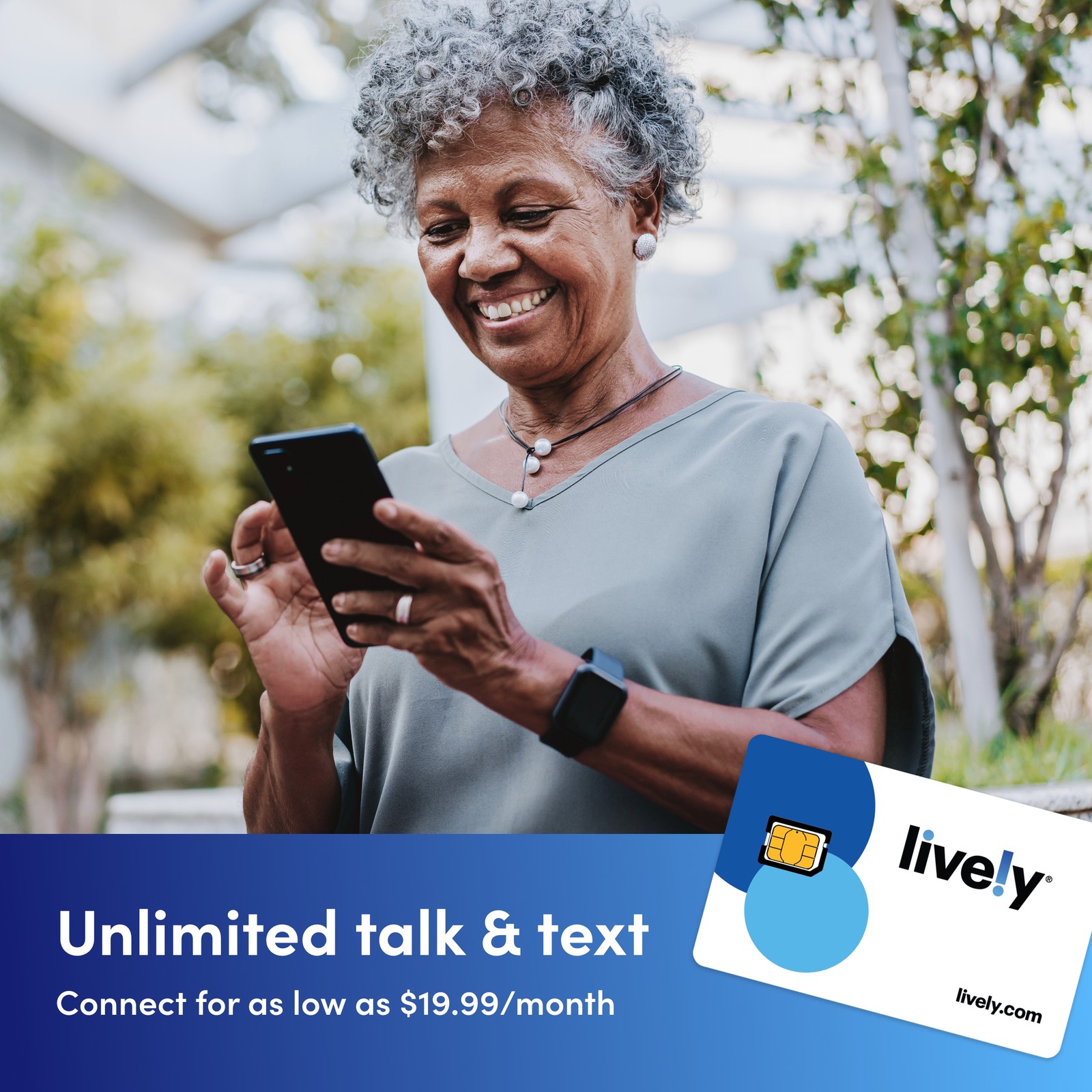 Lively SIM Card Kit – Unlimited Talk & Text, Keep Your Number & Access Lively…