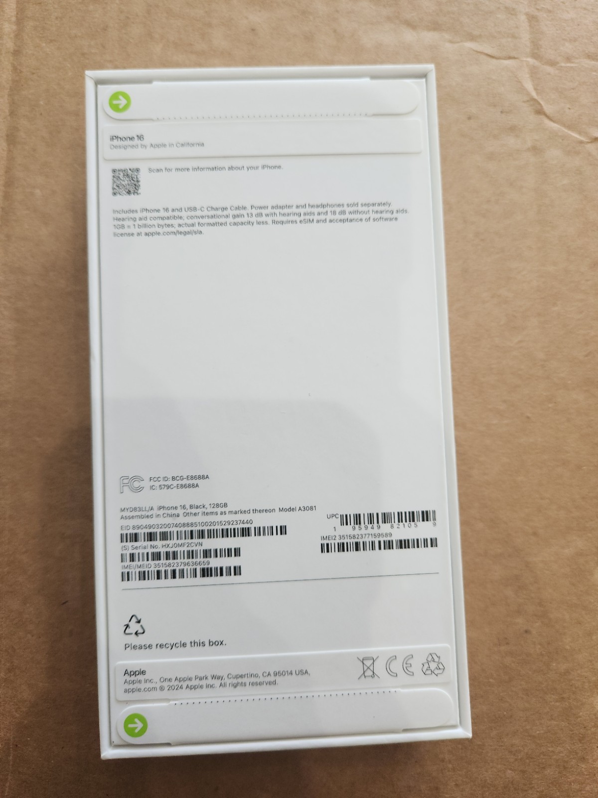 iPhone 16 128GB 8GB RAM 48MP 6.1 inc Black Brand New Sealed (Boost Mobile Only