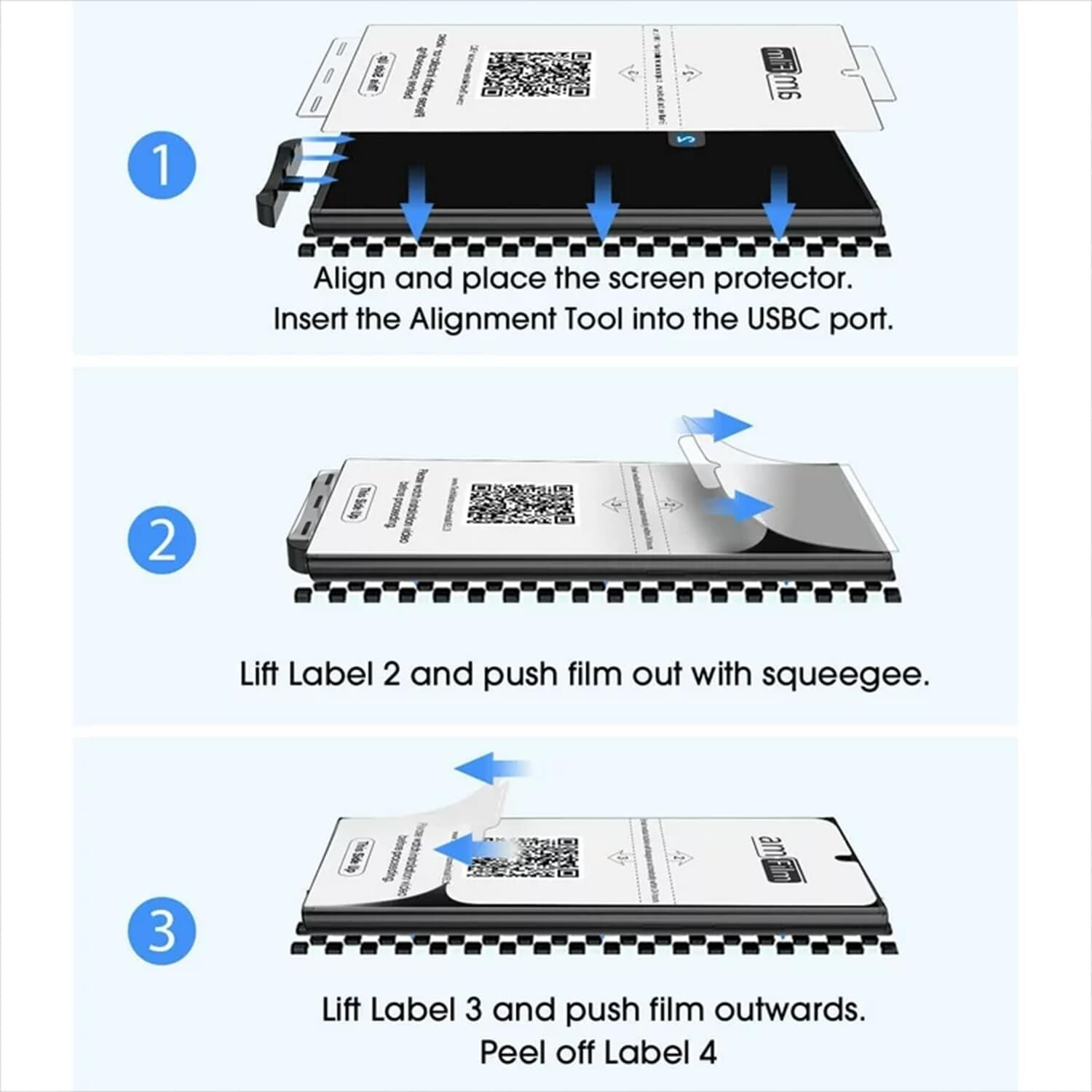 Samsung Galaxy S23 Ultra 6.8 Inch Screen Protector Flexible TPU Film 3+3 Pack Le