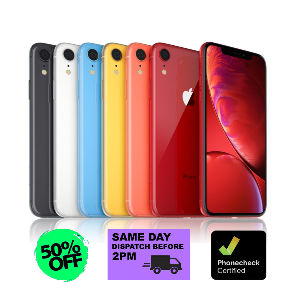 Apple iPhone XR 64GB Unlocked Verizon At&t 4G T-Mobile iOS Blue Red