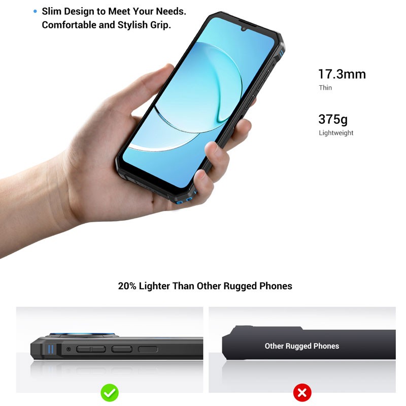 6.74″ FOSSiBOT F105 4G LTE Rugged Smartphone Android Dual SIM Outdoors 10300mAh