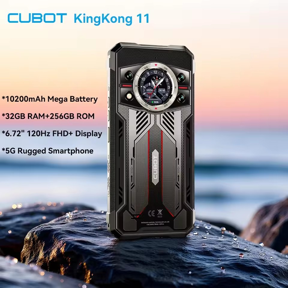 Cubot KingKong 11 5G Rugged Phone 6.72″ 10200mAh 32GB+256GB 108MP Android 15 NFC