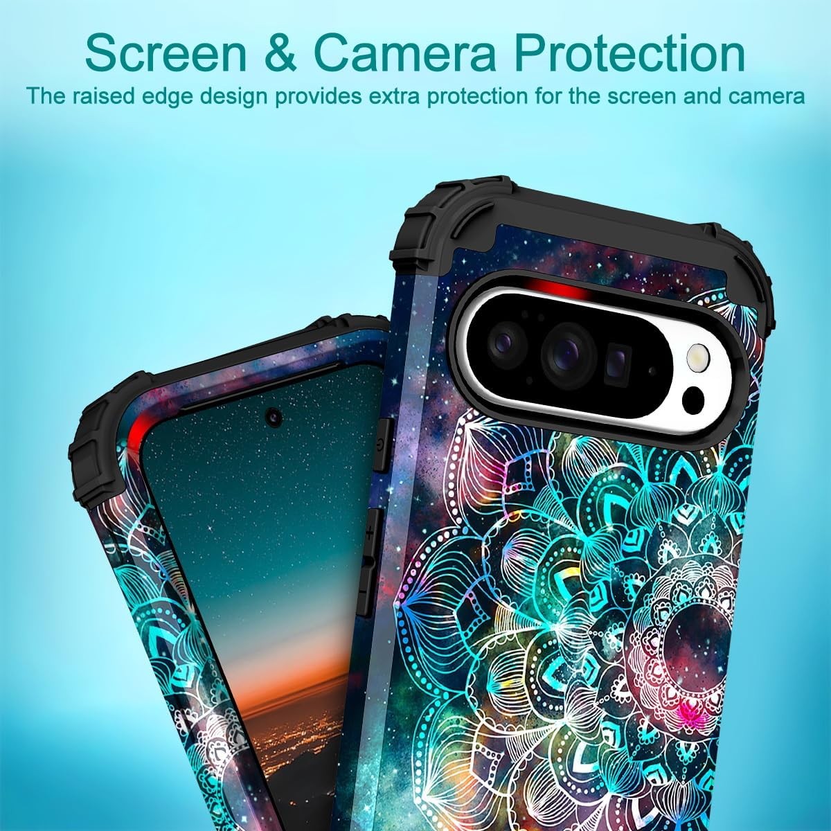 Google Pixel 10 Pro XL Case, Shockproof Heavy Duty Protection Hard Plastic+Silic