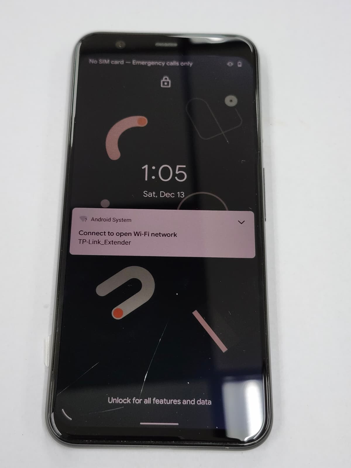 DEFECTIVE – Google Pixel 4 XL – 64 GB – Black – G020J – Unknown – 12966