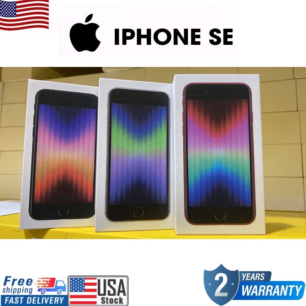 New Sealed Apple iPhone SE 3rd Gen 64GB 128GB 256GB Factory Unlocked Smartphones