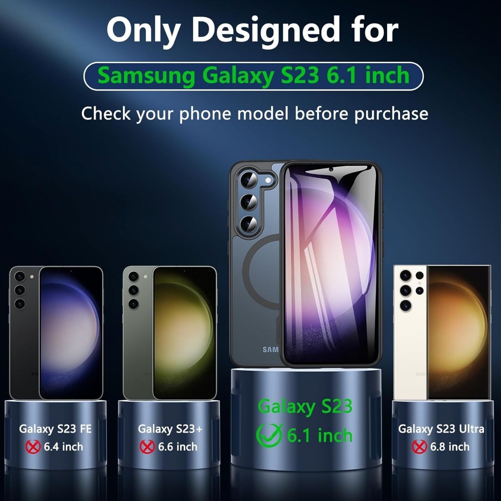 For Samsung Galaxy S23 Case 6.1″ Magnetic Case,Carbon Fiber Protective Bumper