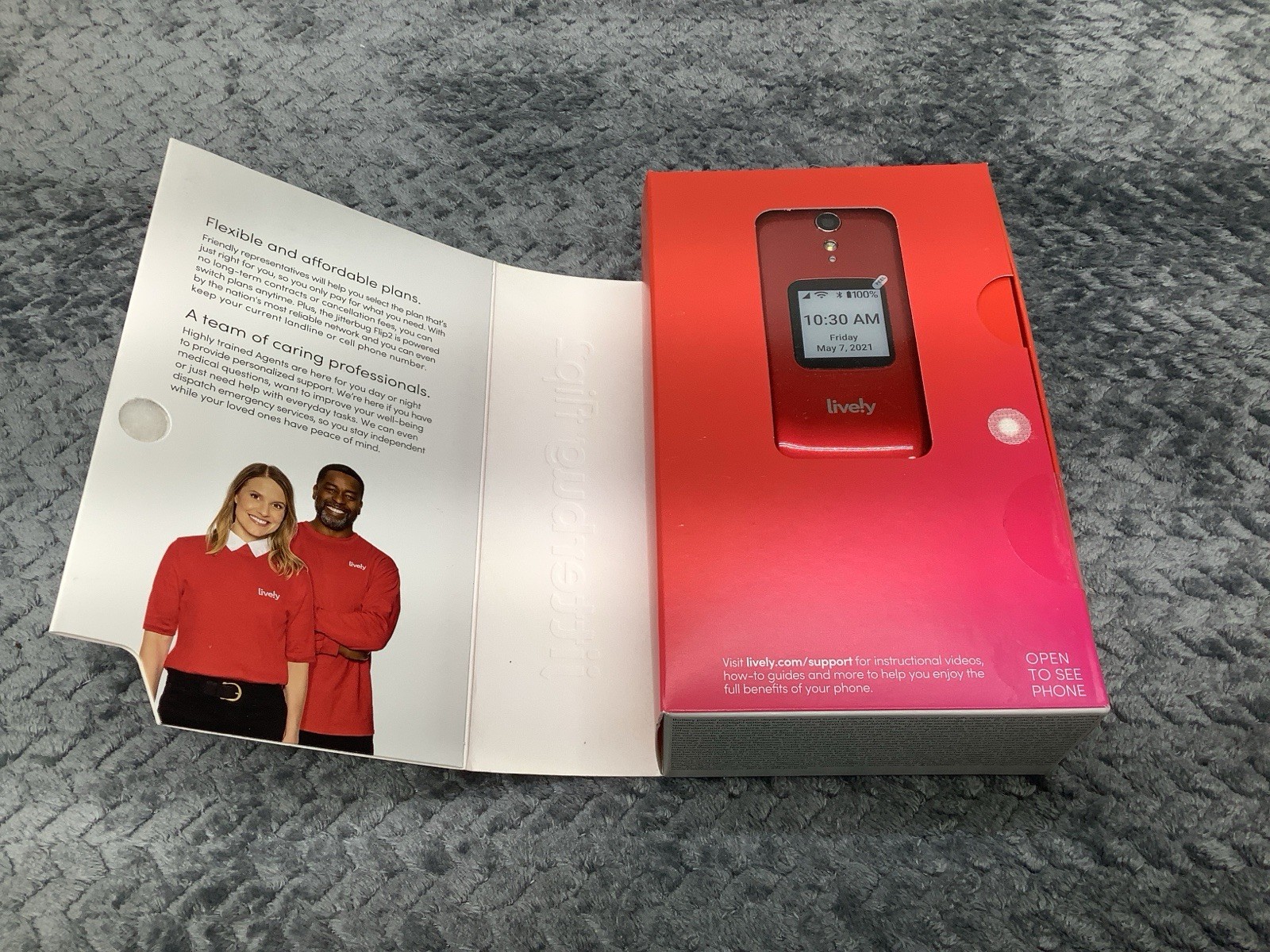 NEW Sealed Jitterbug Flip2 Cell Phone for Seniors Red – Large Screen – Lively