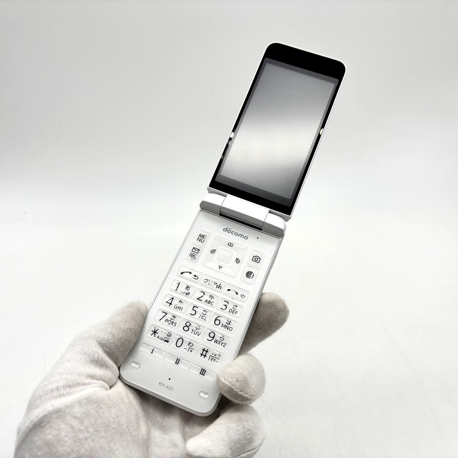 KYOCERA DIGNO Keitai KY-42C White Unlocked 4G Android Flip Phone Japan Clean