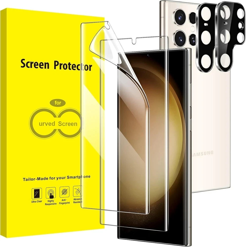 2+2 Samsung Galaxy S23 Ultra Screen Protector Glass Anti Fingerprint Clear Saver