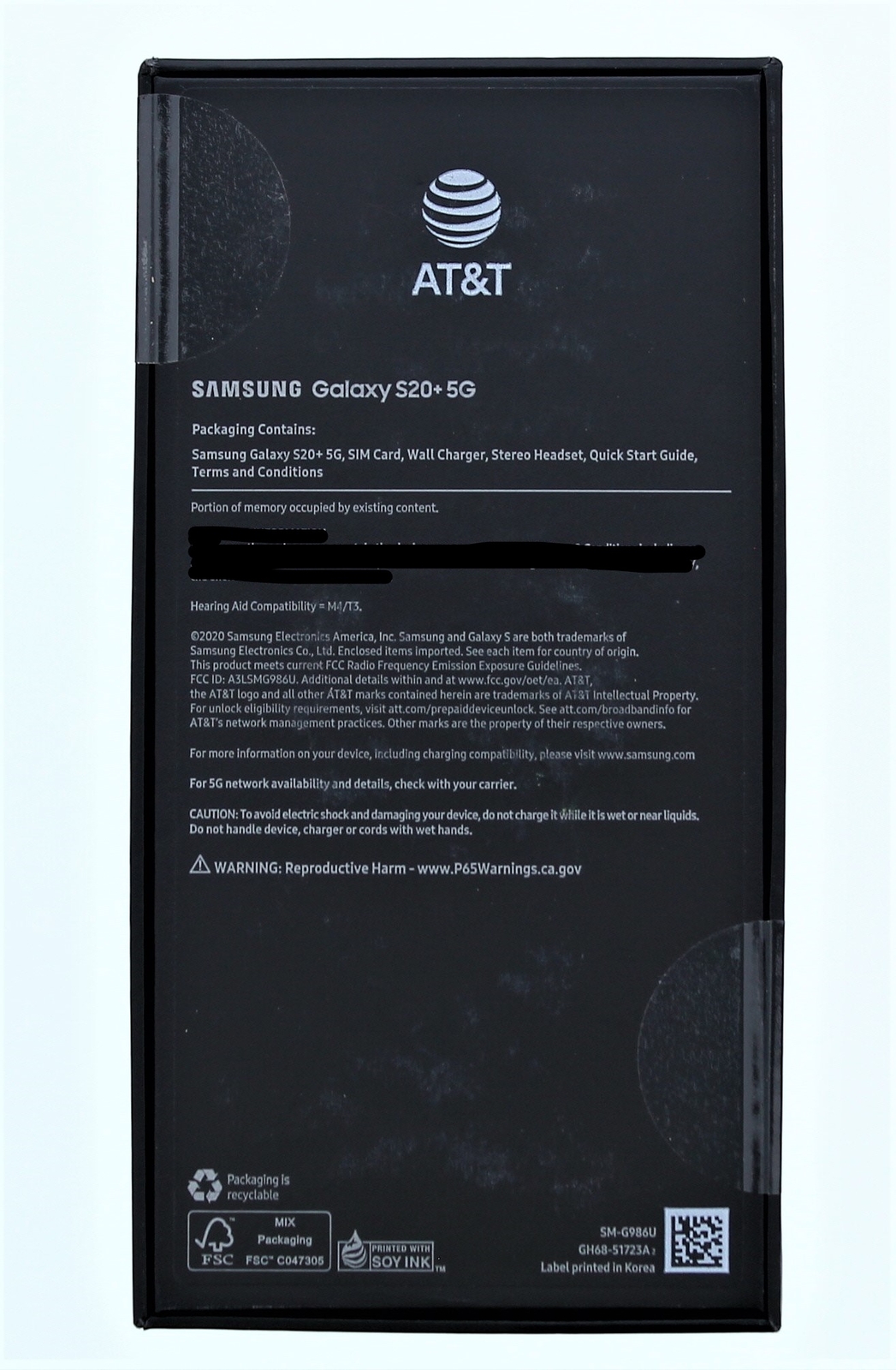 Samsung Galaxy S20+ 5G Cosmic Black (128GB) AT&T