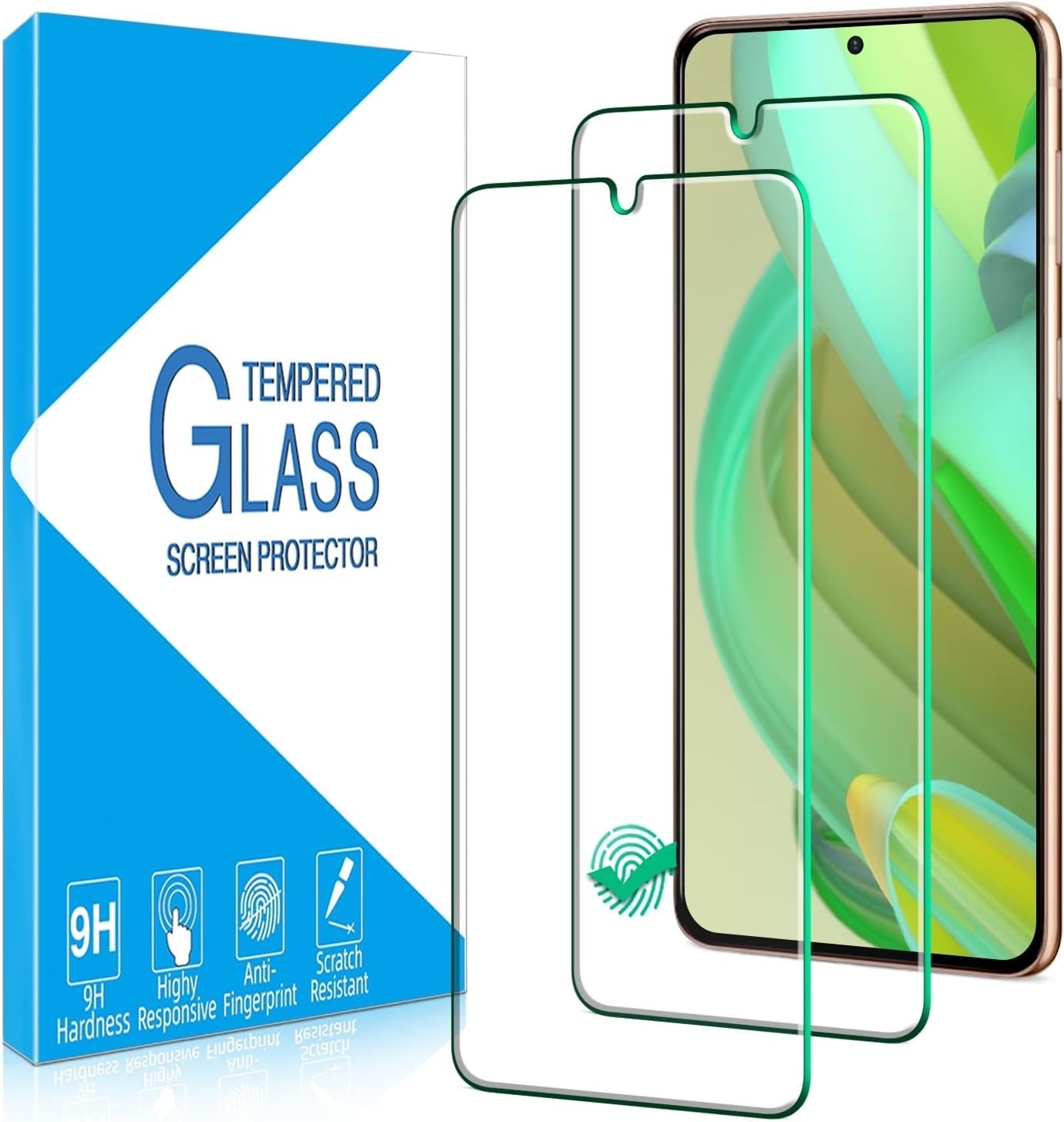 Samsung Galaxy S21 Plus Glass Screen Protector Bubble-Free 2Pack Cover HD Clear