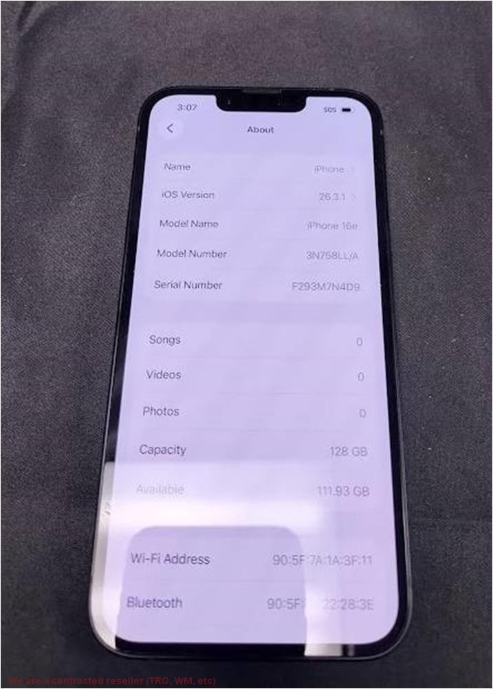 Apple iPhone 16e 128GB Black UNKNOWN CARRIER SEE DETAILS