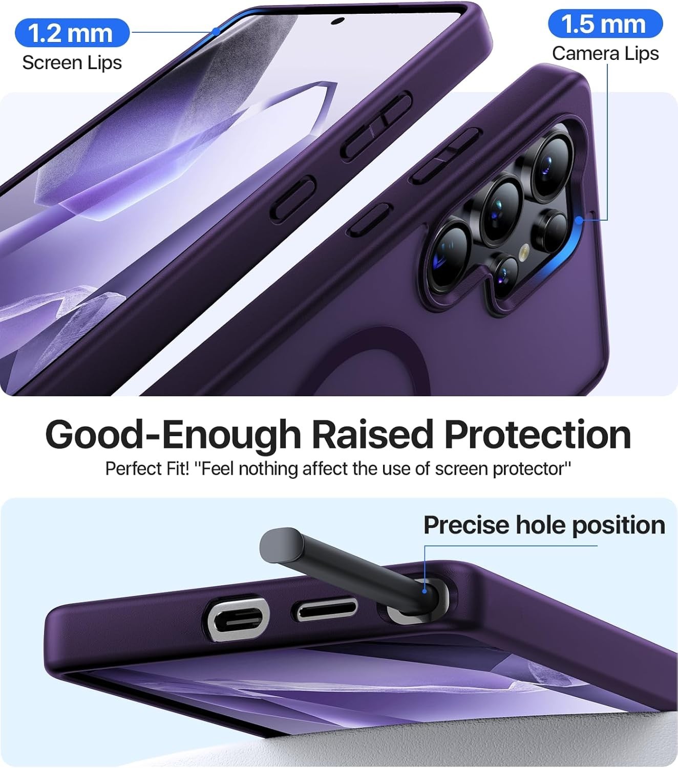 Magnetic Shockproof Rugged Case for Samsung Galaxy S25 Ultra, 12FT Military-Grad