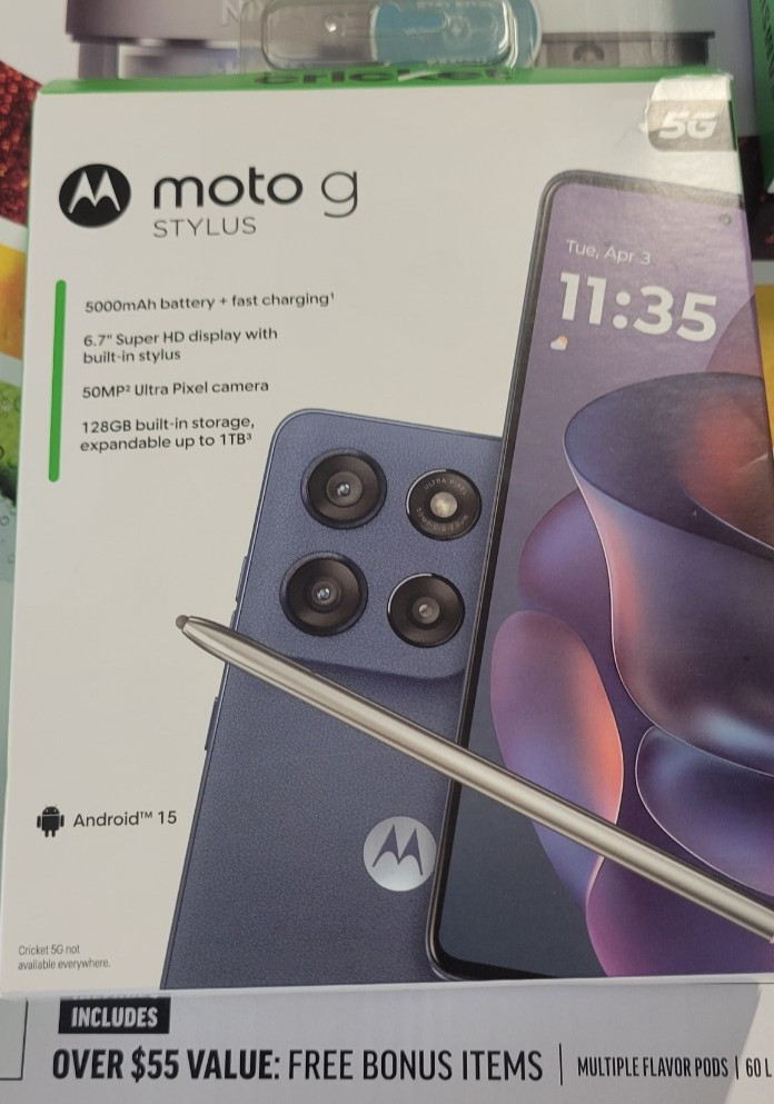 Cricket Wireless Motorola Moto G Stylus 2025 128GB Prepaid Smartphone NEW