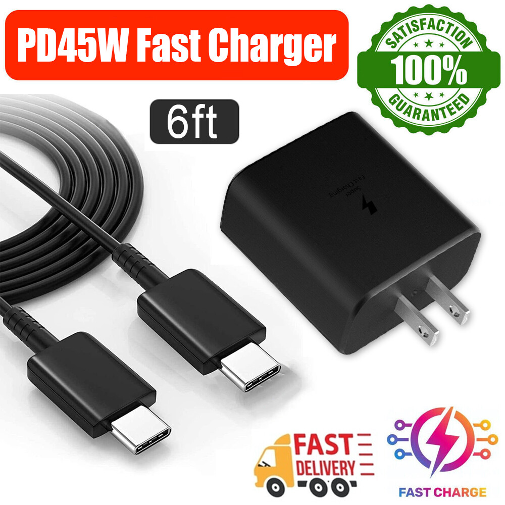 6FT Type-C Charging Cable Wall Adapter Power Charger For Samsung Galaxy S20 S21