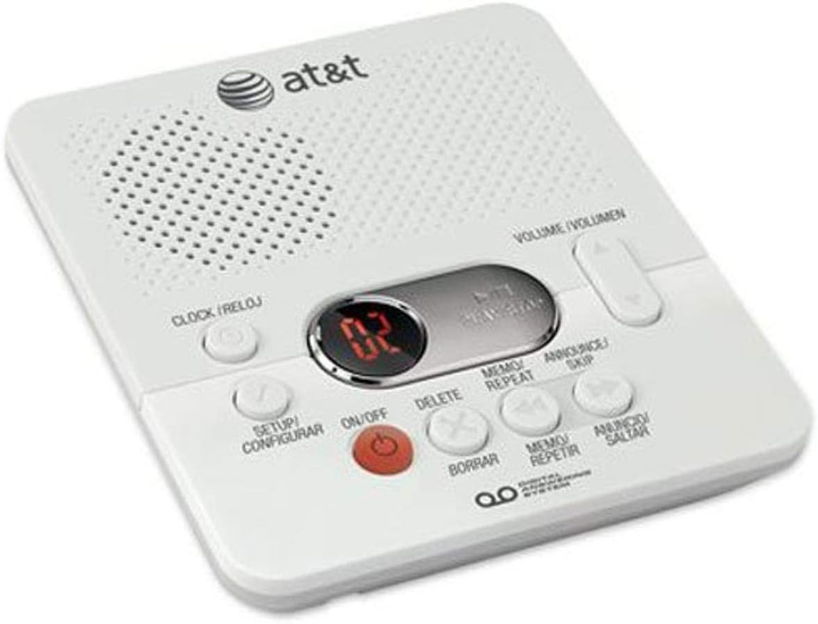 (1740WH) Digital Answesystem with Time and Day Stamp, White, One Size