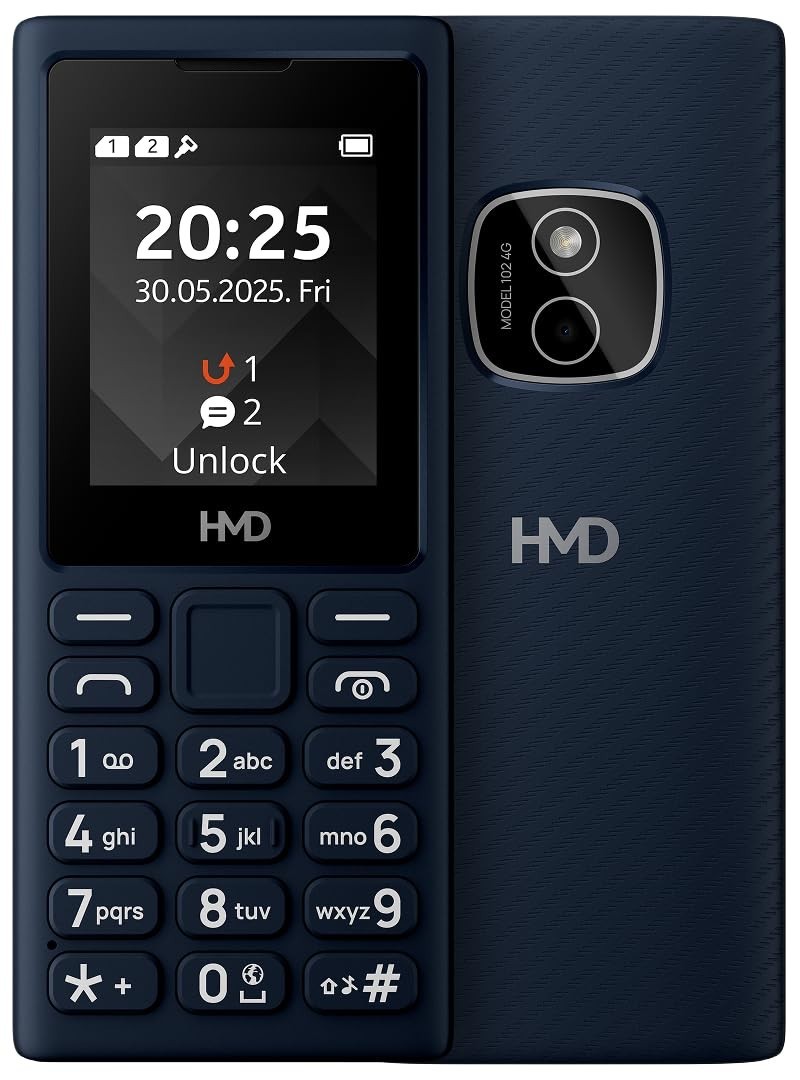 HMD 102 4G Feature Phone with YouTube Shorts,Facebook & Much More Type C Black