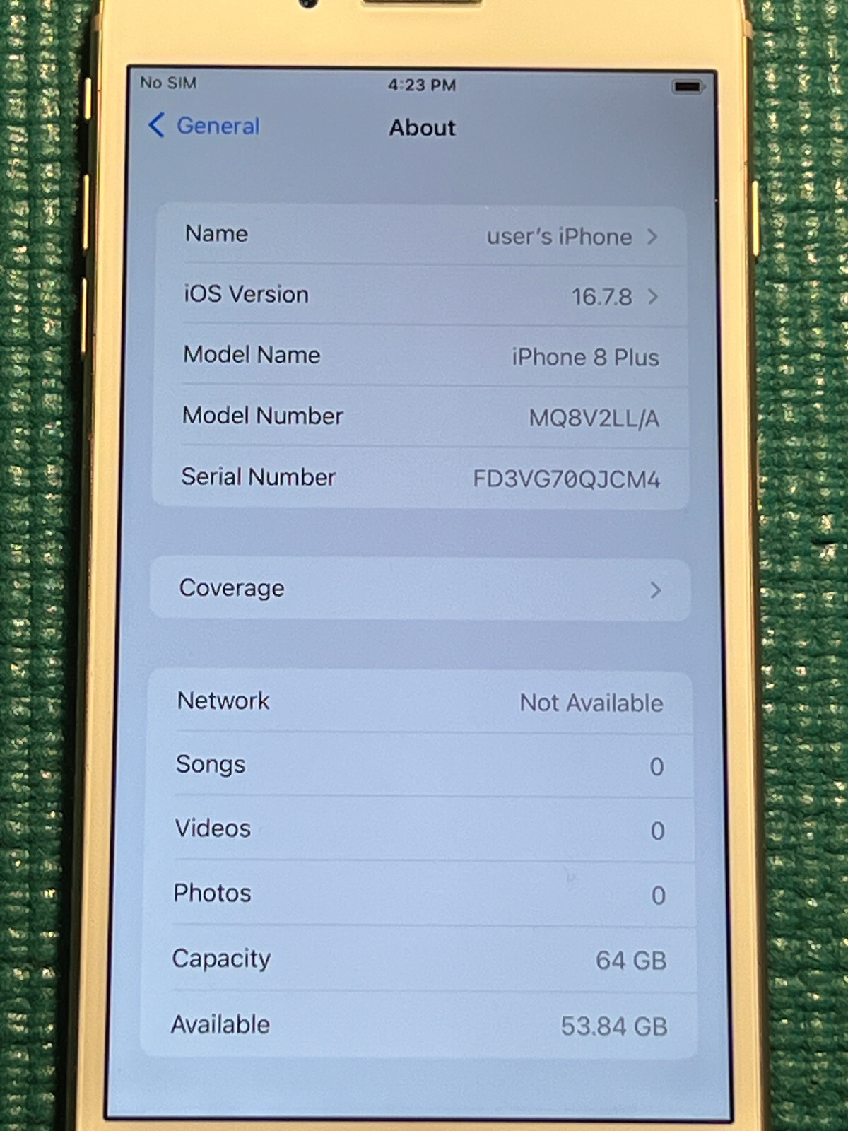 Apple iPhone 8 Plus – 64GB – Gold unlocked A1897 (GSM)