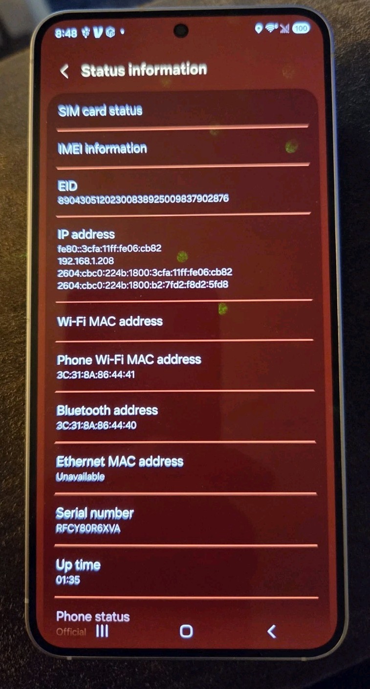 Used Samsung Galaxy S25 Grey Unlocked & Functions .. Verizon w/ Charged Batt.