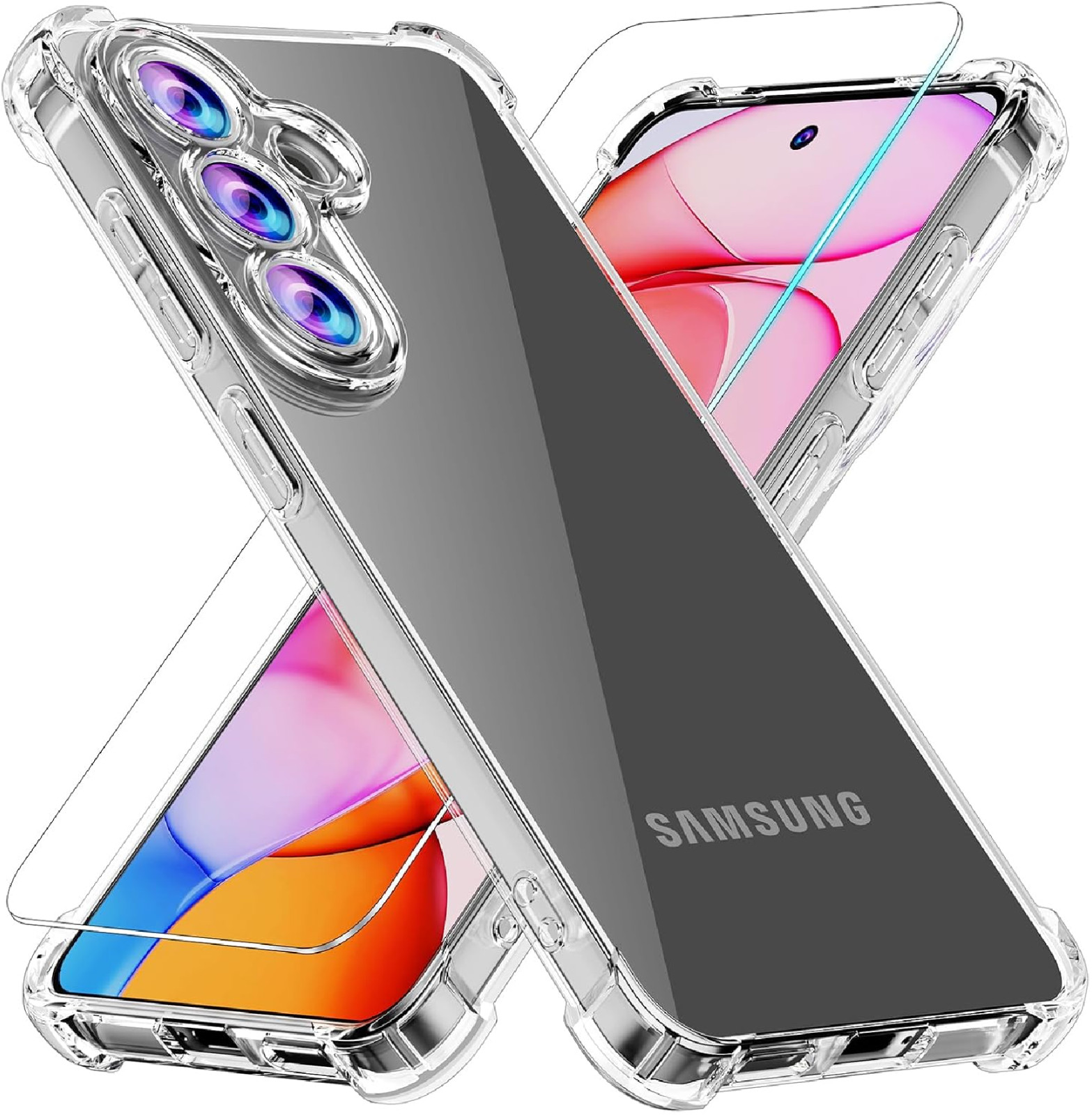 Phone Case for Samsung Galaxy S26 Case Samsung S26 Case with Tempered Glass Scre