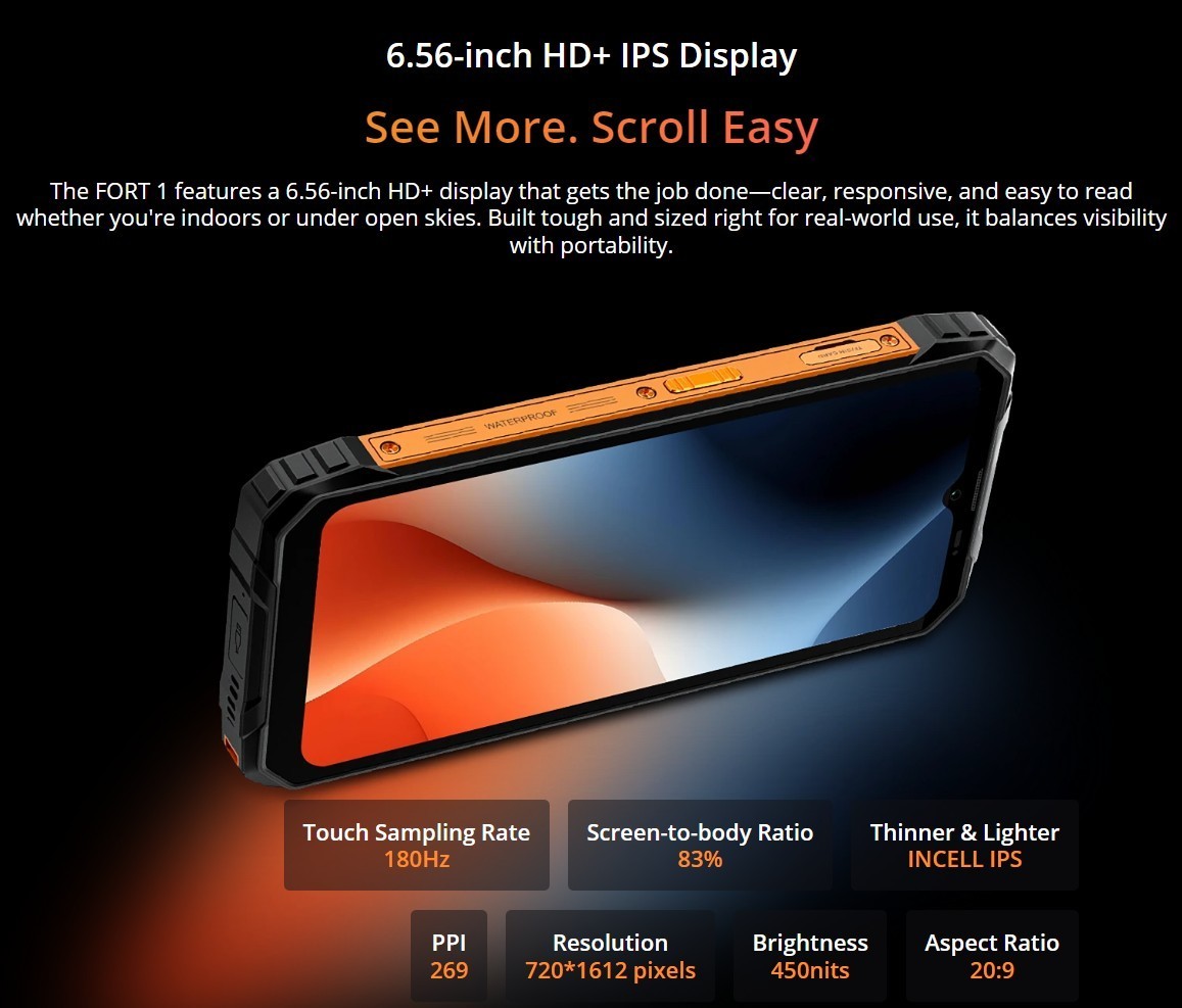 Blackview FORT 1 AI Rugged Smartphone 128GB/256GB 6.56″ 10000mAh – New