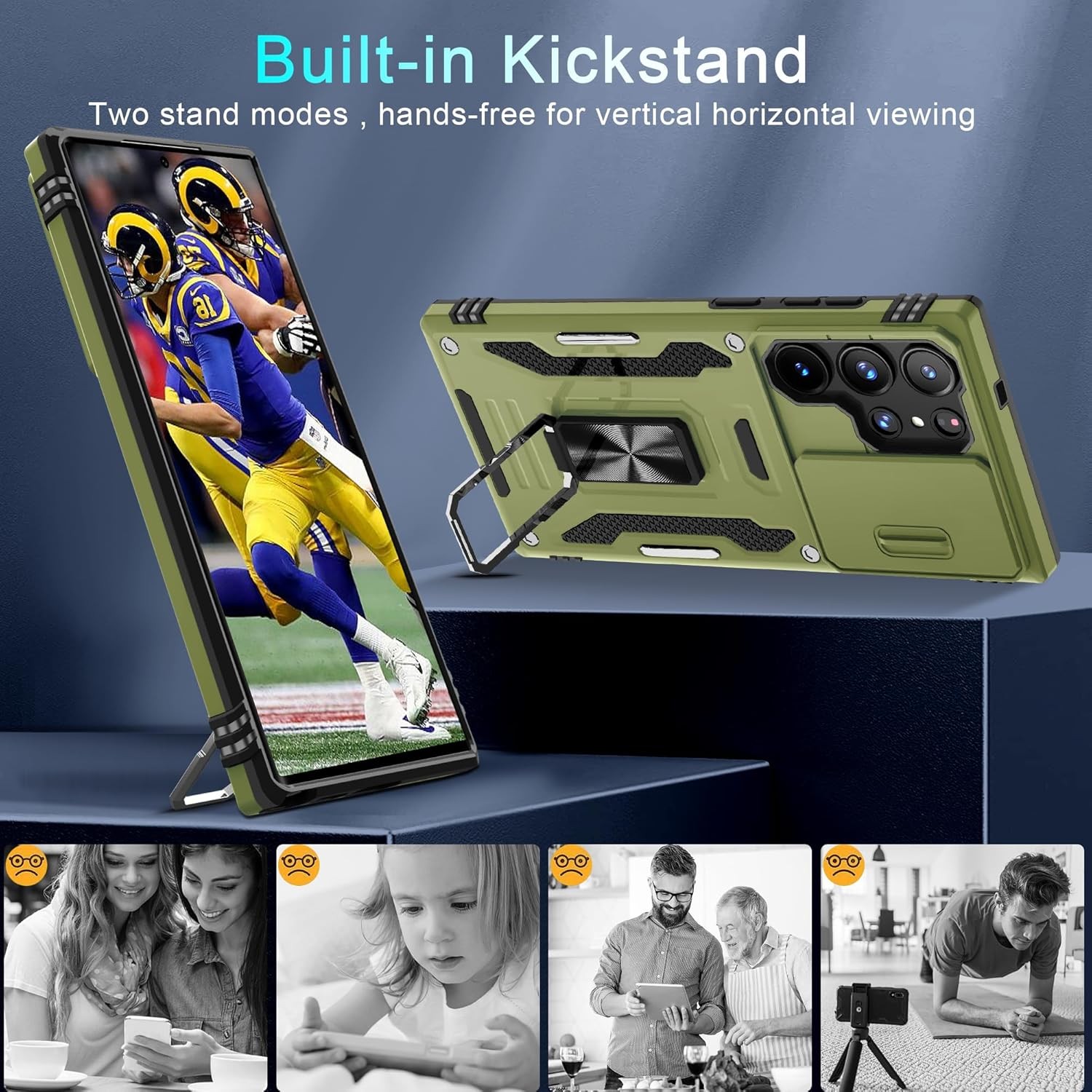 Case for Samsung Galaxy S25 Ultra with Slide Camera Cover and Screen Protector