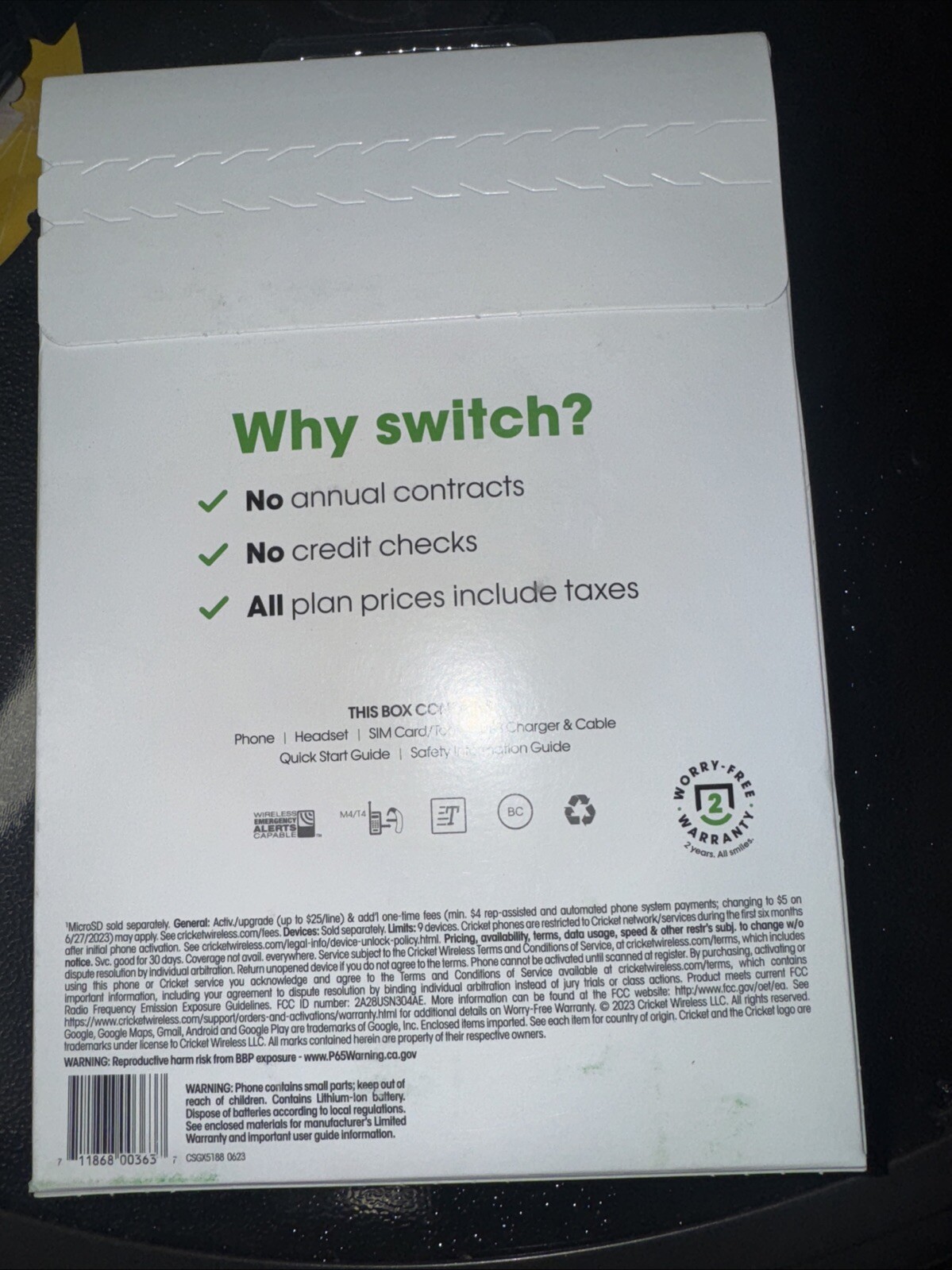 CRICKET INNOVATE E 5G Prepaid Smartphone 6.6 HD FINGERPRINT SENSOR NEW