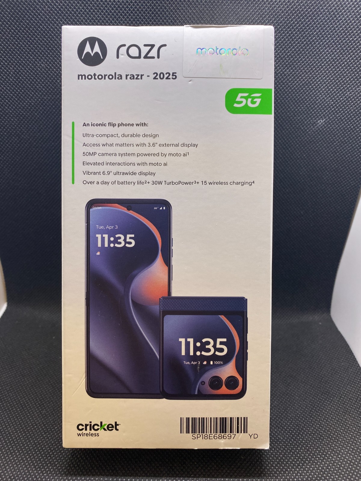Motorola Razr 2025 256GB – (Cricket) – Open Box – Parts or WIFI