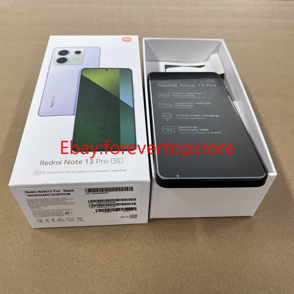 Unlocked Xiaomi Redmi Note 13 Pro 5G 6.67″ 200MP 128/256/512GB Android 5100mAh