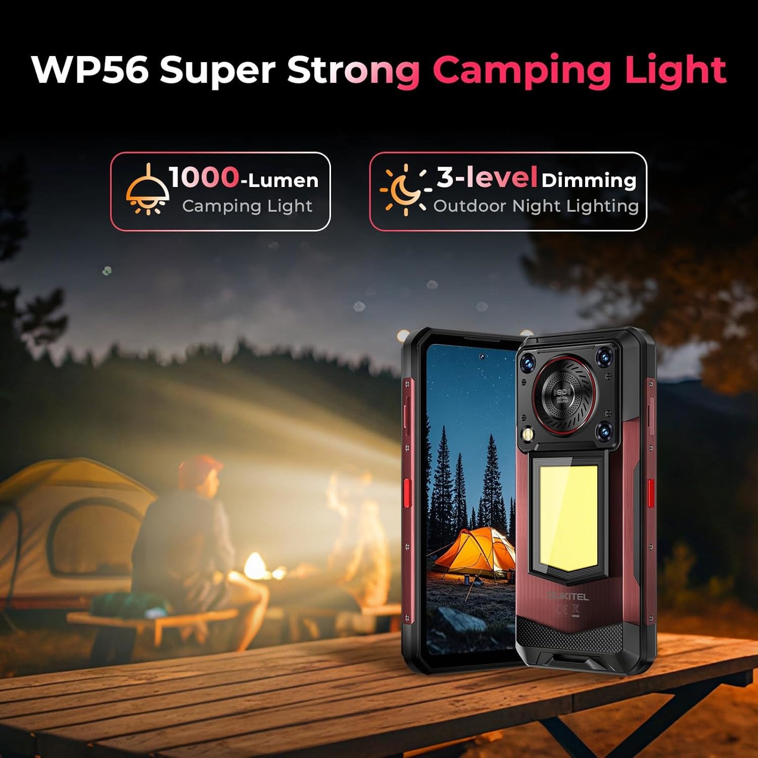 OUKITEL WP56 Rugged Smartphone 16000mAh Battery 36B+512GB 6.8″ FHD+ IP68/IP69K
