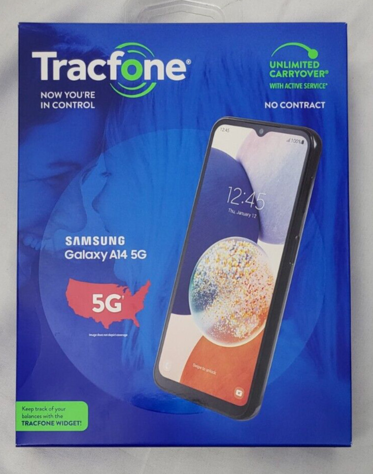 Unlocked SAMSUNG GALAXY A14 5G 6.6″ 50MP REAR/ 13MP FRONT 64GB TRACFONE