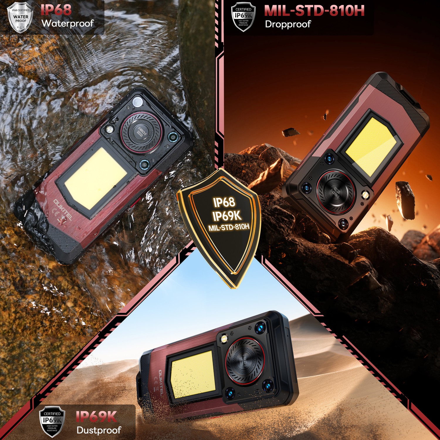 OUKITEL WP56 Unlocked 5G Rugged Smartphone 16000mAh Android 15 NFC Tmobile