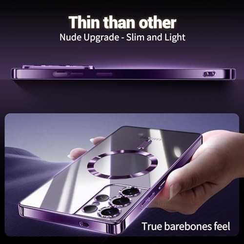 Samsung Galaxy S21 Ultra Case Soft TPU Electroplated Clear Back Deep Purple
