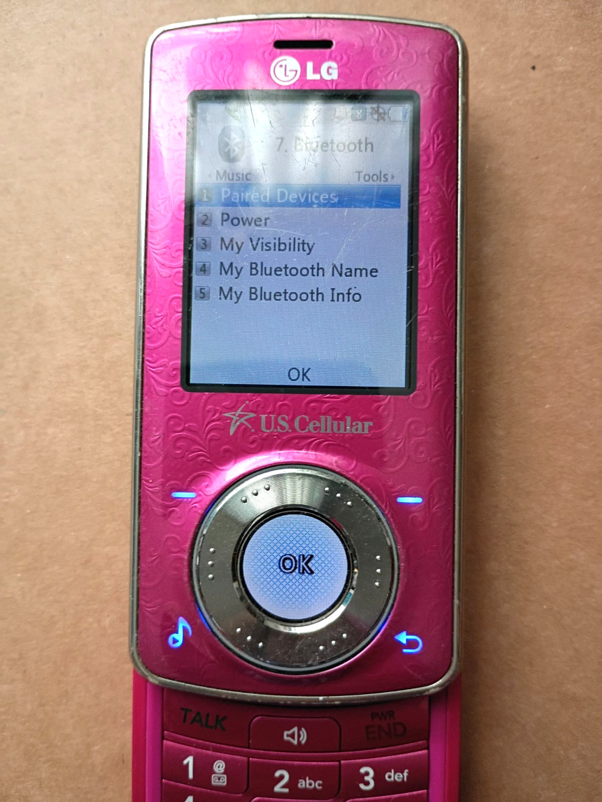 LG UX585 Rare Pink Slider Phone US Cellular Circular Touchscreen