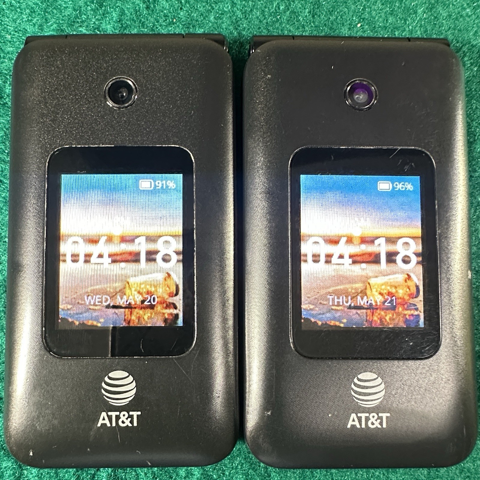 AT&T Cingular Flip IV U102AA 4G LTE Flip Phone KaiOS Black Lot of 2