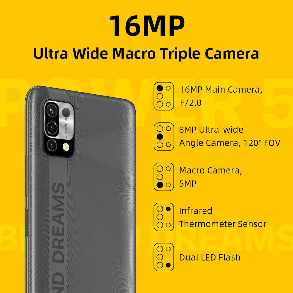 UMIDIGI Power 5 4GB+128GB 6150mAh 6.53” Dual SIM Android Unlocked Smartphone