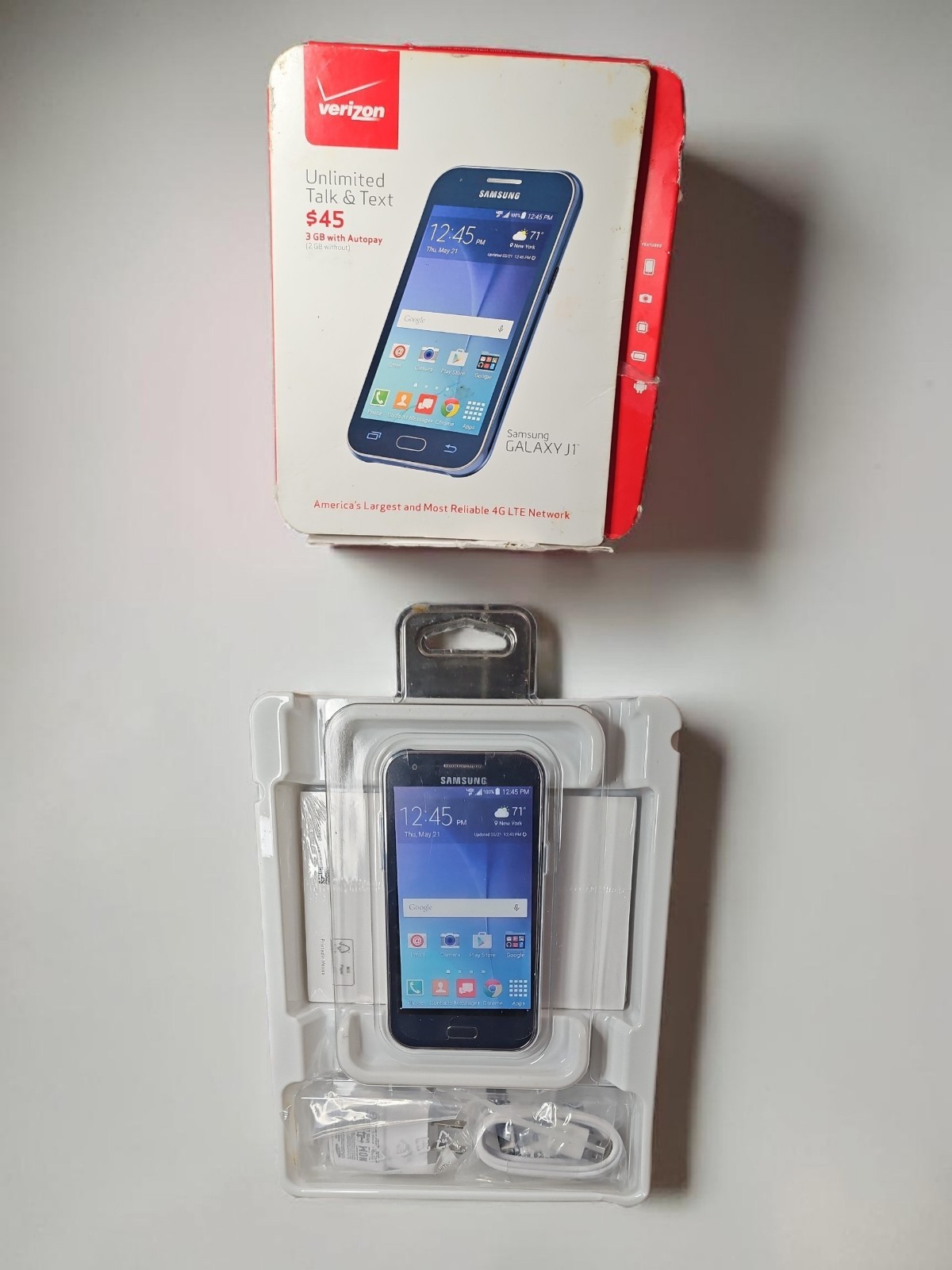 Samsung Galaxy J1 4G LTE Android Smartphone, Prepaid Verizon Network, 6 GB, Blue