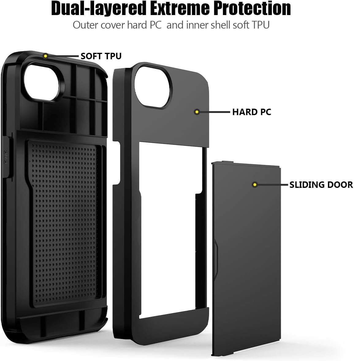 1. For iPhone 17e Case, iPhone 16e Case Card Holder Dual Layer Heavy Duty 2. F
