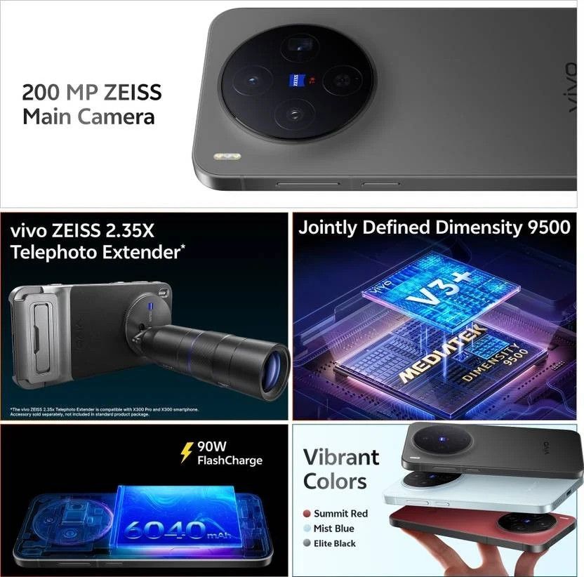 vivo X300 (Red, 512 GB) (16 GB RAM) Global Version No Tariff To USA