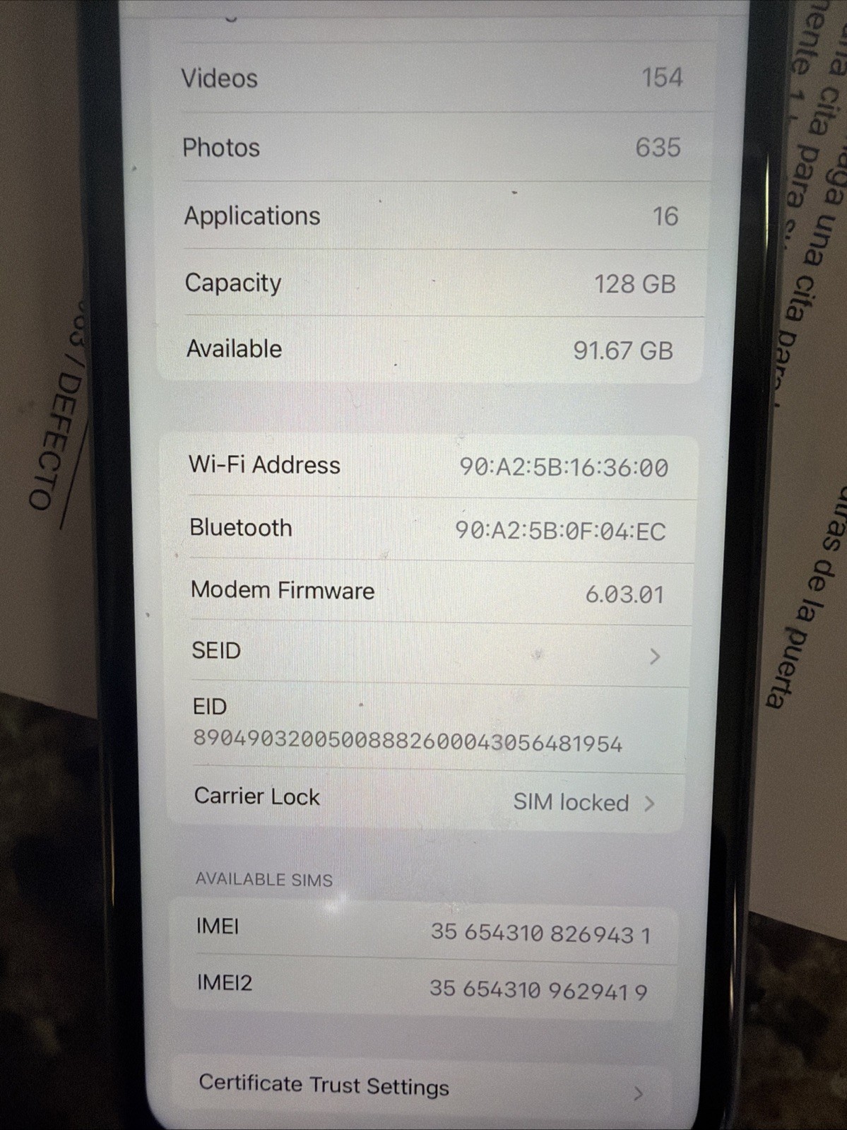 Apple iPhone 11 A2111 128 Purple Used Wifi. Verizon T Mobile