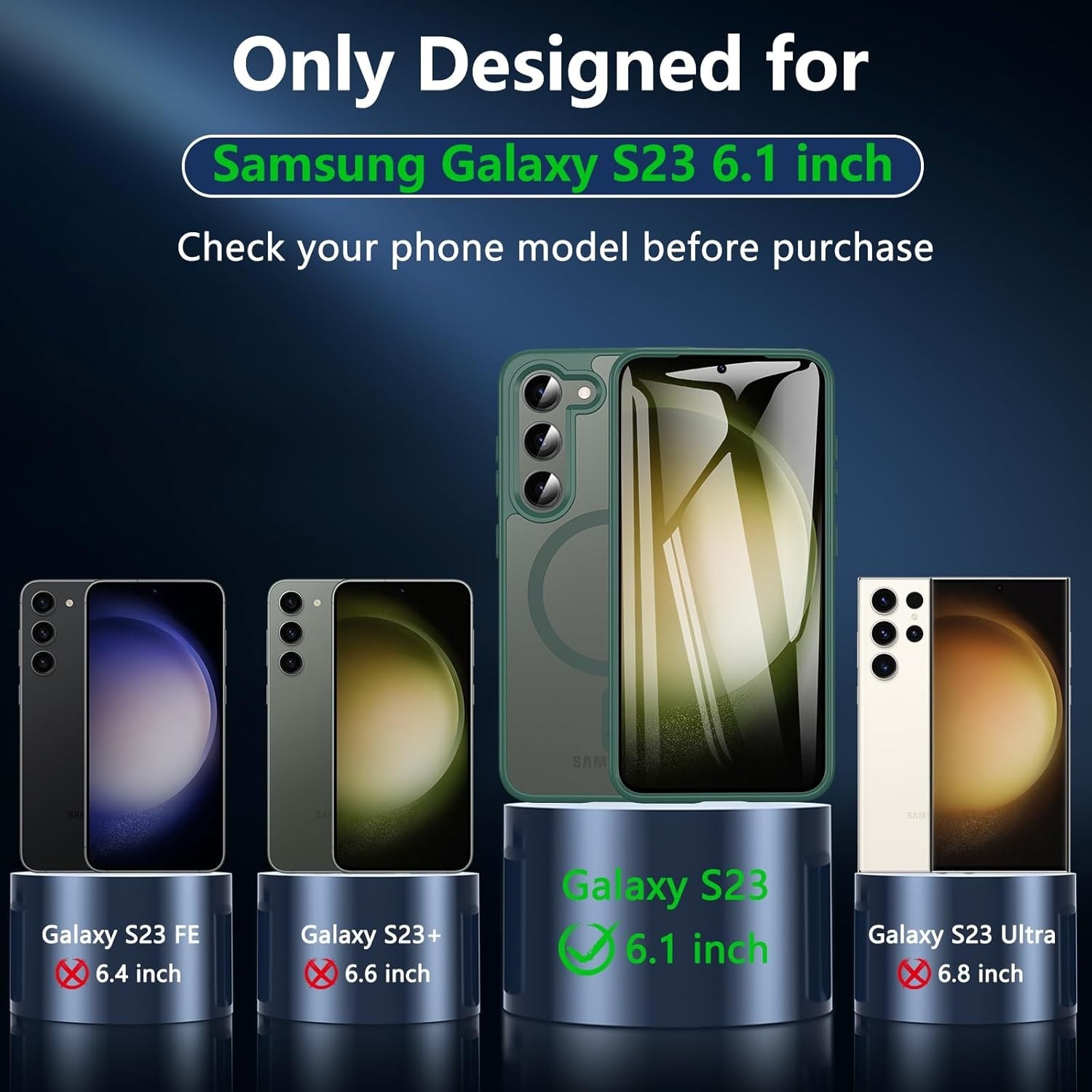 For Samsung Galaxy S23 Case 6.1″ Magnetic Case,Carbon Fiber Protective Bumper