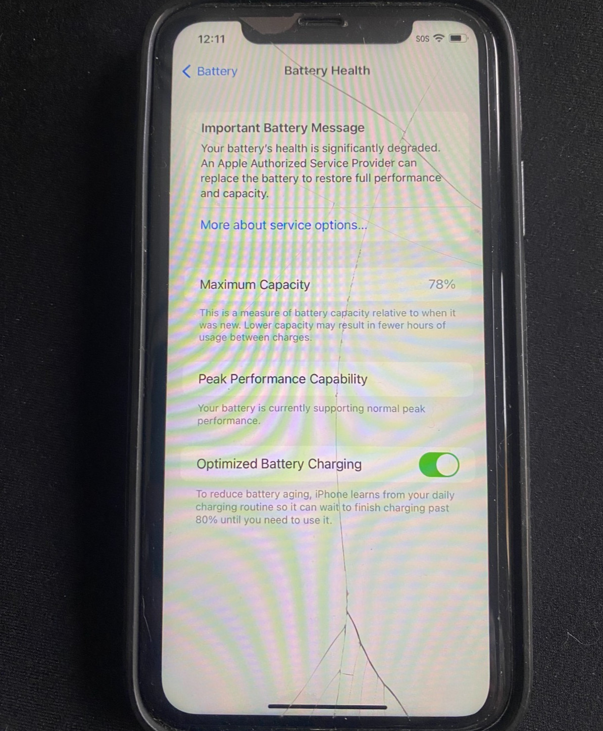 Apple iPhone XR 64GB Black Unlocked – Functions Normal – Screen has Cracks