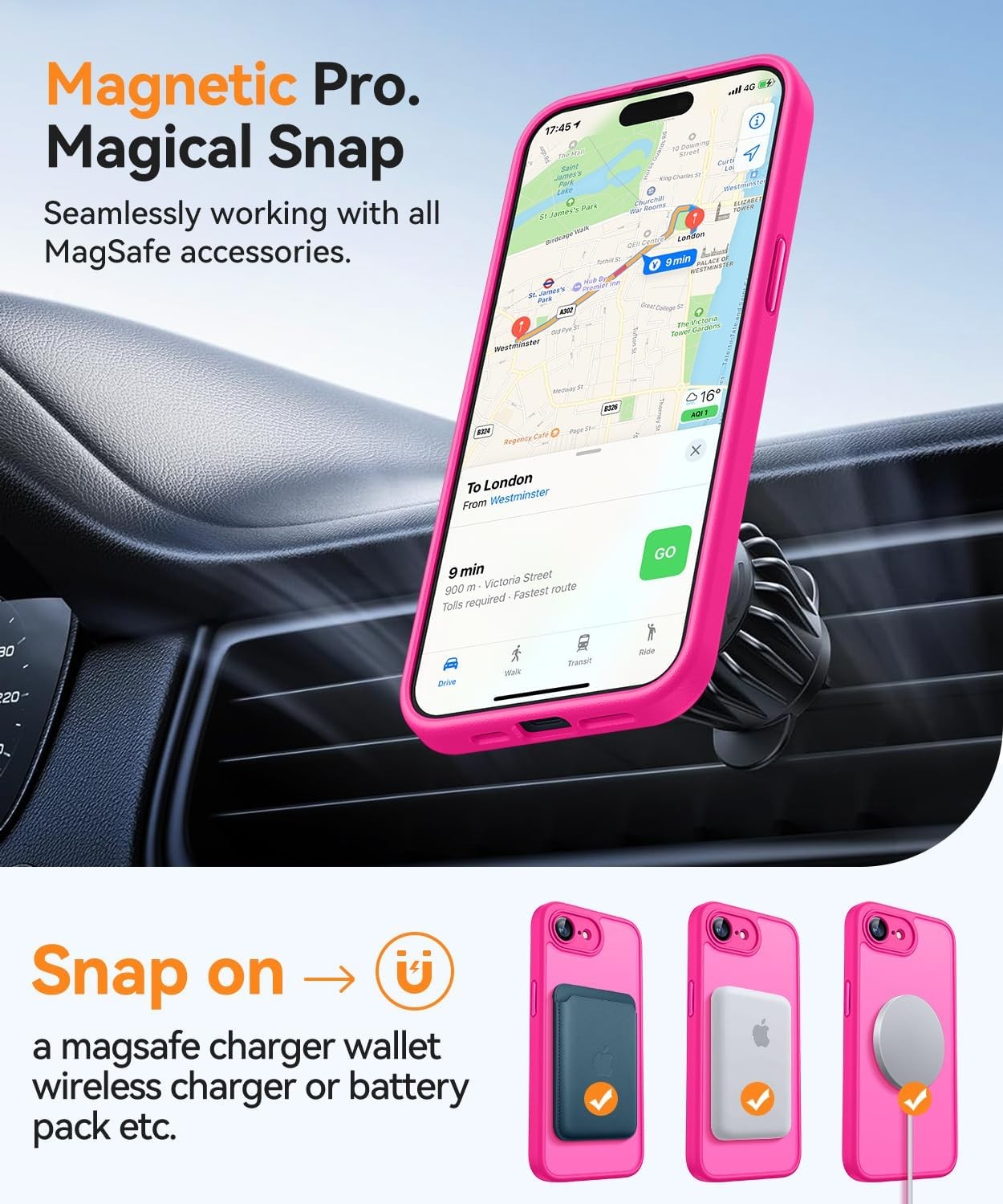 Magnetic for iPhone 17e / 16e Case, Upgraded Shockproof Protective Phone Case –